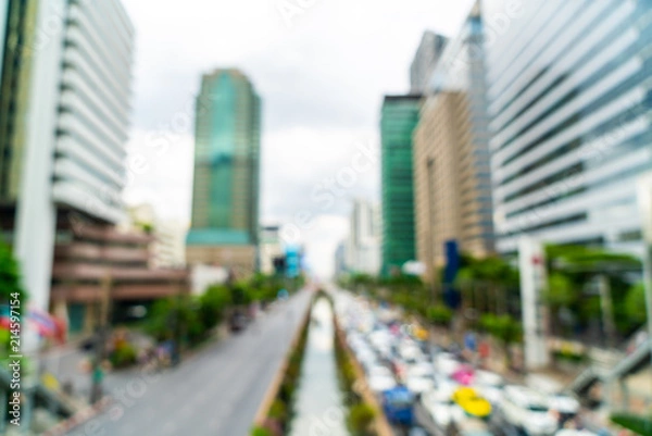 Fototapeta abstract blur and defocused Bangkok City in Thailand