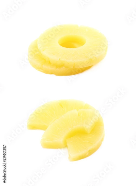 Fototapeta Canned pineapple slice composition