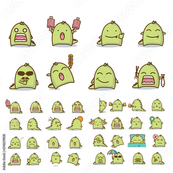 Fototapeta 40 Dinosaur cortoon character set
