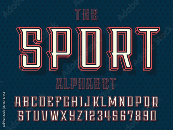 Obraz Modern professional vector 3d alphabet sport. Custom typeface
