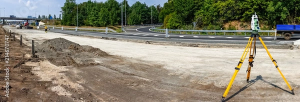 Obraz Surveyor, total positioning station on the site