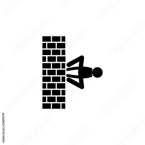 Fototapeta walking on walls man icon. Element of super hero icon for mobile concept and web apps. Glyph walking on walls man icon can be used for web and mobile