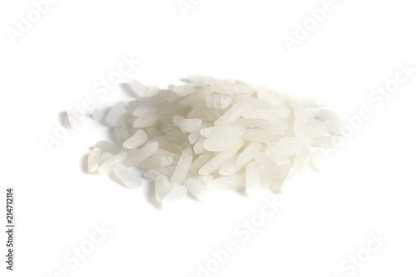 Obraz milled rice on white background.