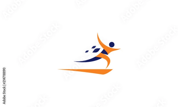 Obraz people ran the vector logo icon
