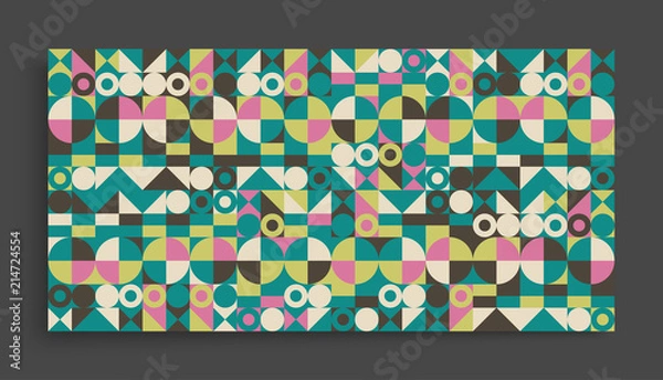 Fototapeta Cover design template for advertising. Abstract colorful geometric design. Pattern can be used as a template for brochure, annual report, magazine, poster, presentation, flyer and banner.