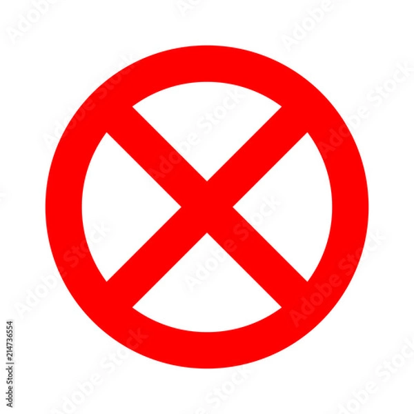 Obraz Prohibited Sign Icon Vector Template (No, Not Allowed, Forbidden)