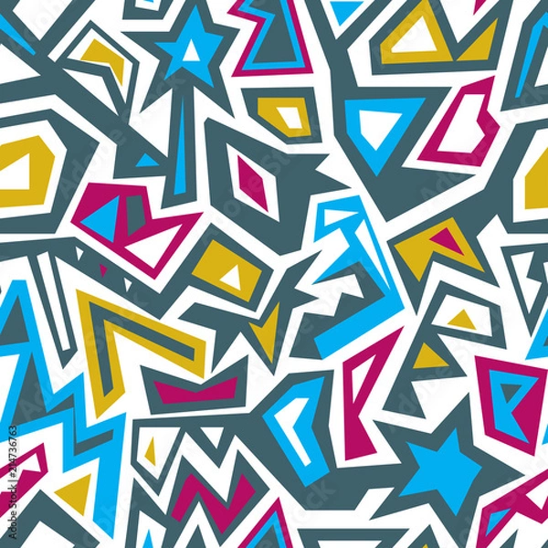 Fototapeta GRUNGE GEOMETRIC ELEMENTS SEAMLESS PATTERN. LATINO STYLISH TEXTURE