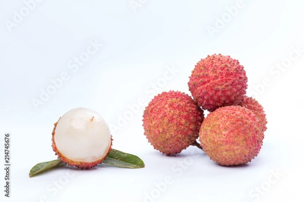 Fototapeta litchi with white background
