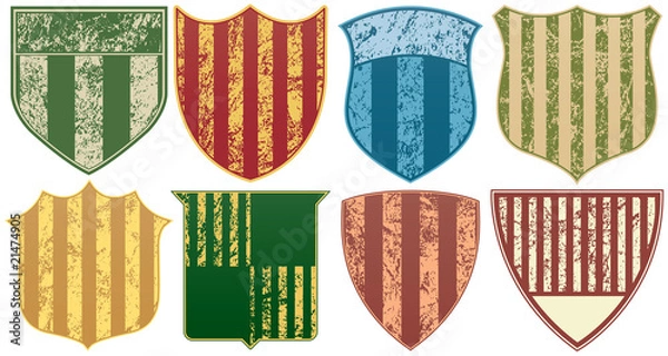 Obraz Eight Grunge Striped Shields