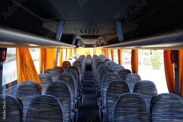 Obraz empty bus interior