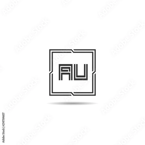 Fototapeta Initial Letter AU Logo Template Design