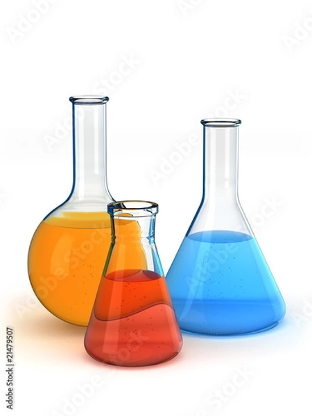 Obraz Test tubes isolated on the white