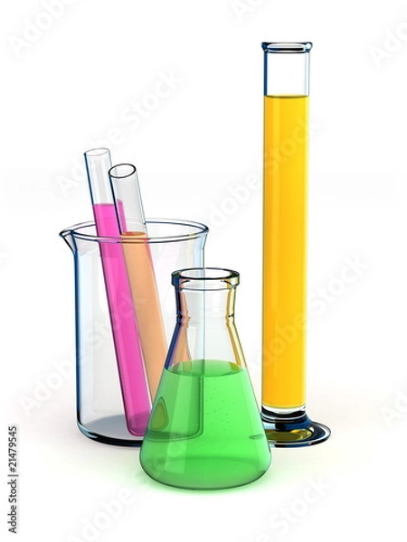 Obraz Test tubes isolated on the white