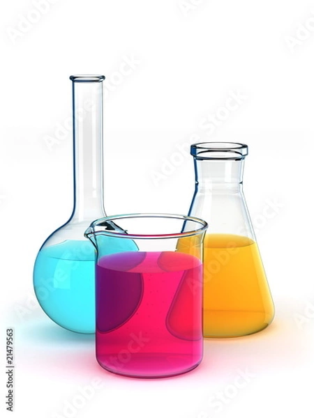 Obraz Test tubes isolated on the white