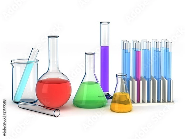 Obraz Test tubes isolated on the white