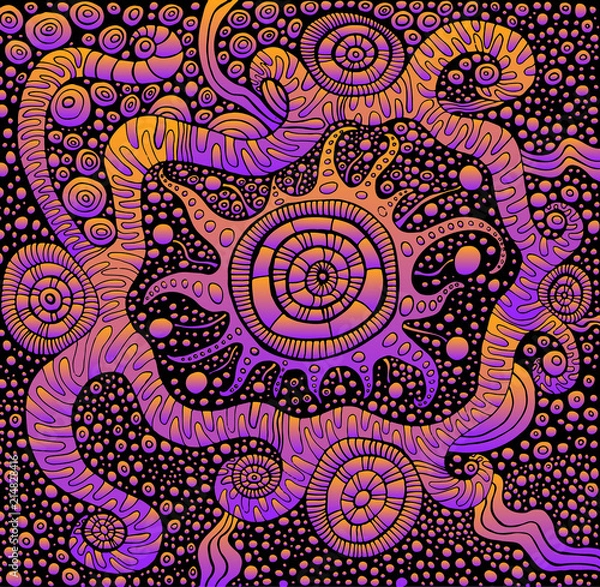 Fototapeta Psychedelic abstract fantasy background.