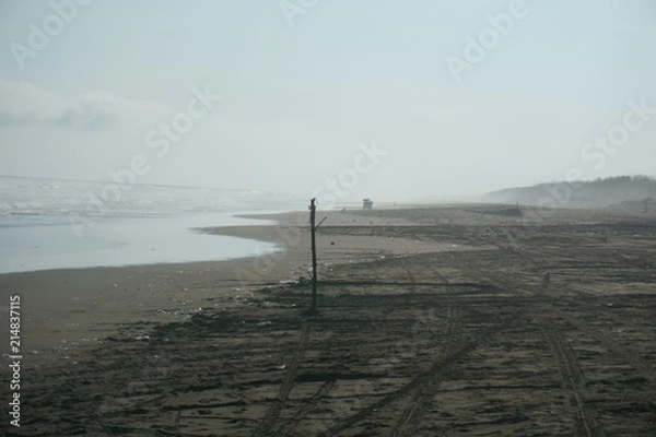 Obraz Pole on The Beach Fog