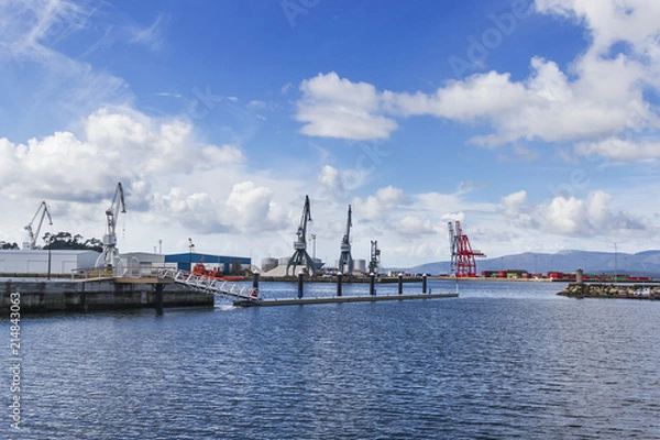 Obraz Cranes on the harbor