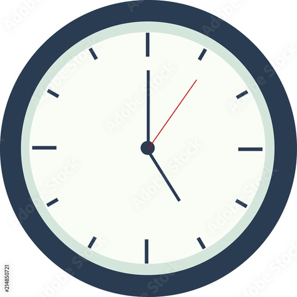 Fototapeta Isolated Black and White Clock Icon Design.