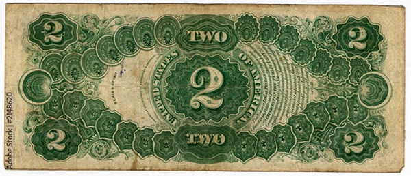 Obraz vintage two dollar bill