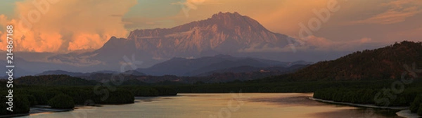 Fototapeta Amazing Mount Kinabalu of Sabah, Borneo / Majestic view of Mount Kinabalu