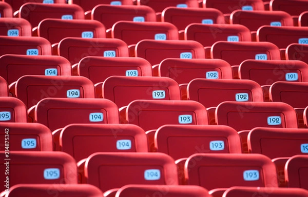 Fototapeta Red bleacher seats