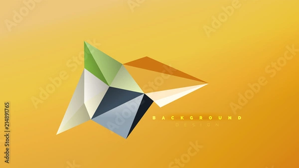 Obraz Abstract background - geometric origami style shape composition, triangular low poly design concept. Colorful trendy minimalistic illustration
