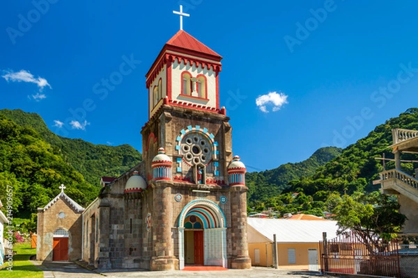 Obraz Soufriere Church, Dominica, Caribbean