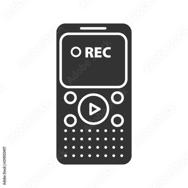 Fototapeta Dictaphone glyph icon