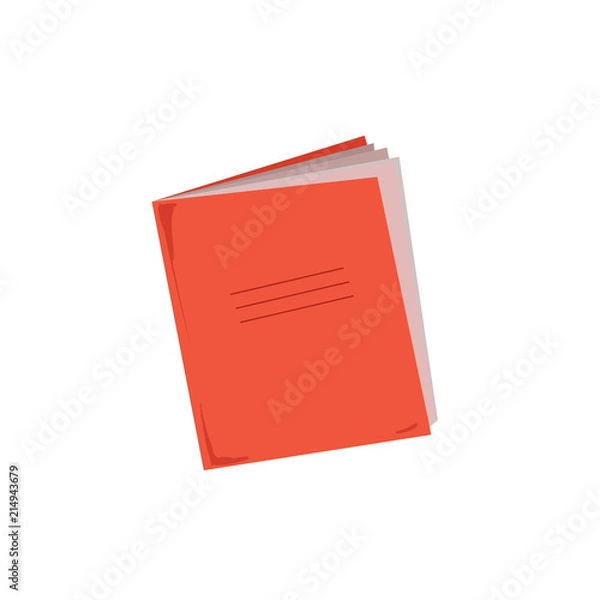 Fototapeta Hand drawn notebook isolated on white background. Copybook vector illustration.