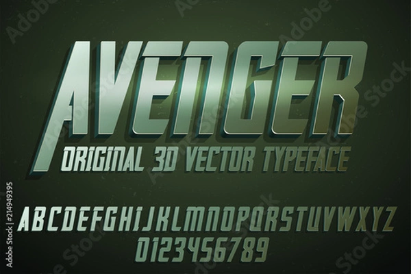Obraz Strong label typeface with vector 3d extrude effect