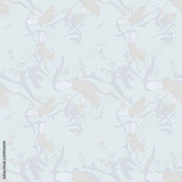 Fototapeta Military camouflage seamless pattern in light blue, beige and different shades of grey color
