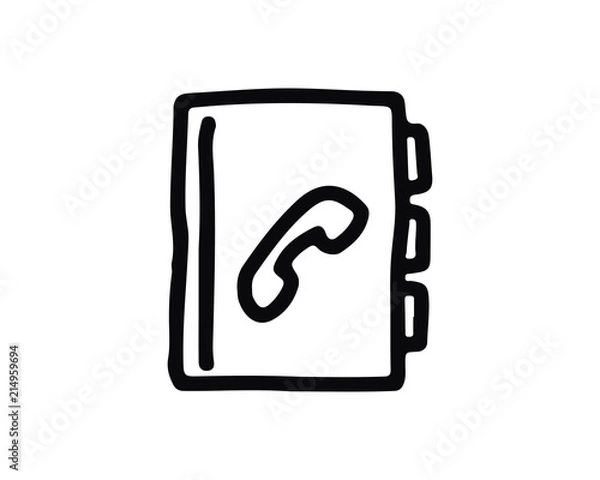 Fototapeta phone book icon hand drawn design illustration,designed for web and app