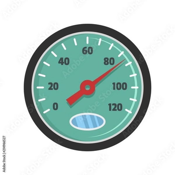 Fototapeta Auto speedometer icon. Flat illustration of auto speedometer vector icon for web isolated on white