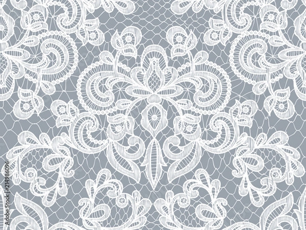Obraz szare tło koronki
