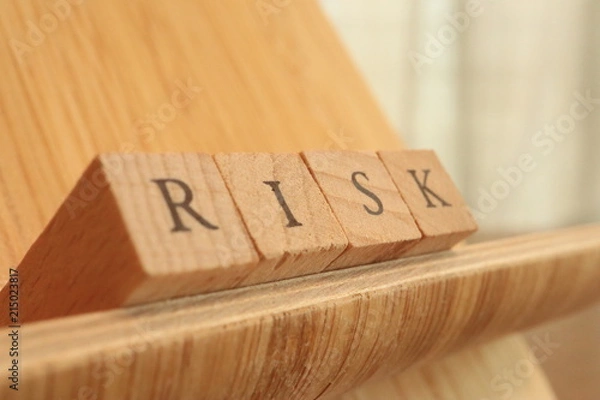 Obraz Wooden Block Text of Risk.