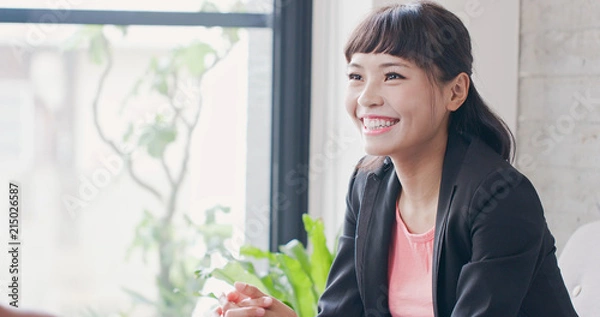 Obraz kobieta z koncepcją wywiadu