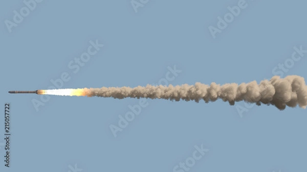 Obraz rakieta na niebieskim tle