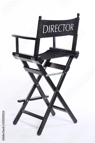 Fototapeta cinema movie director chair stool isolated on white background