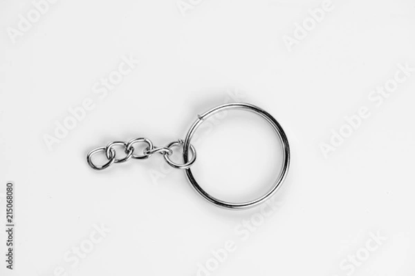 Obraz metal key ring clip on white background