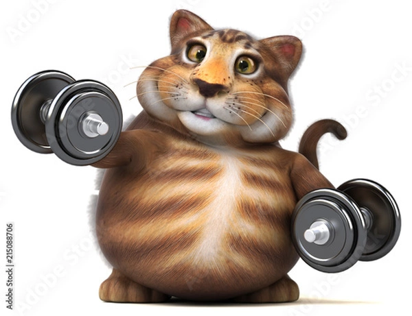 Obraz Fun cat - 3D Illustration