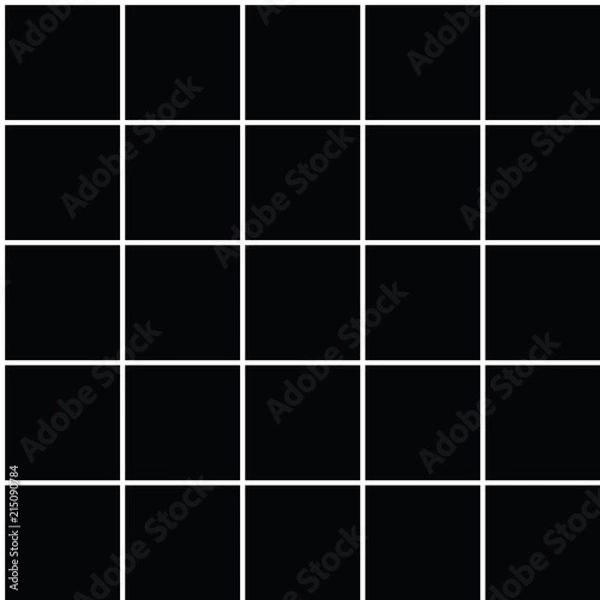 Fototapeta Seamless vector grid pattern with horizontal and vertical parallel lines in white with a black background. Texture background.