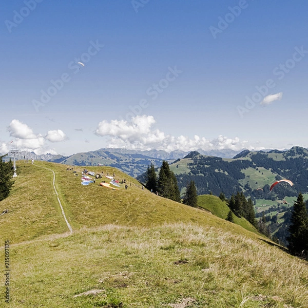 Obraz Gleitschirmstartplatz Wispile