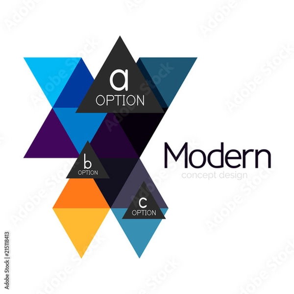 Fototapeta Triangle shape design abstract business logo icon design. Company logotype branding emblem idea