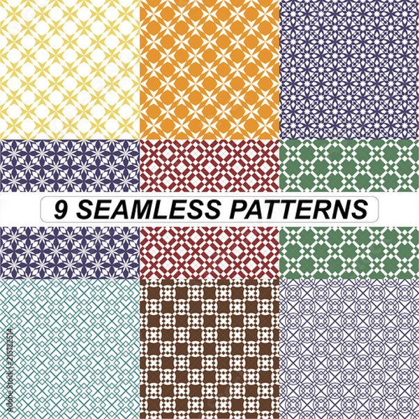 Fototapeta 9 seamless pattern geometric