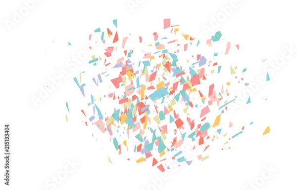 Fototapeta The explosion of multi-colored fragments. Vector colorful pieces of shards of confetti