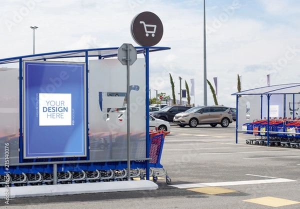 Obraz Koszyk Kiosk Reklama makieta