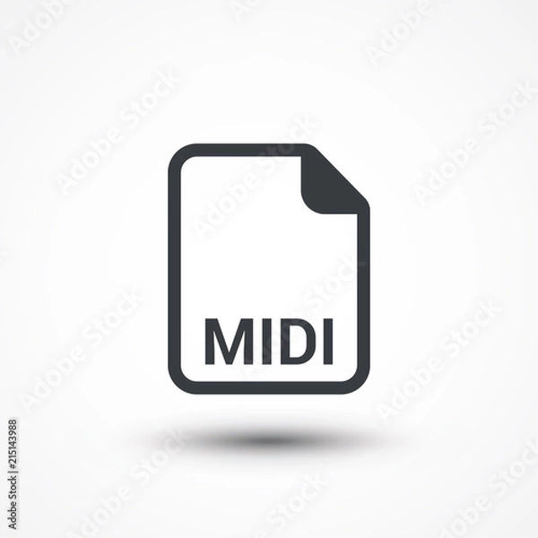 Fototapeta MIDI audio file extension icon