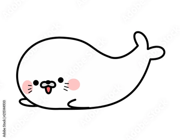 Obraz アザラシ口頬(白)