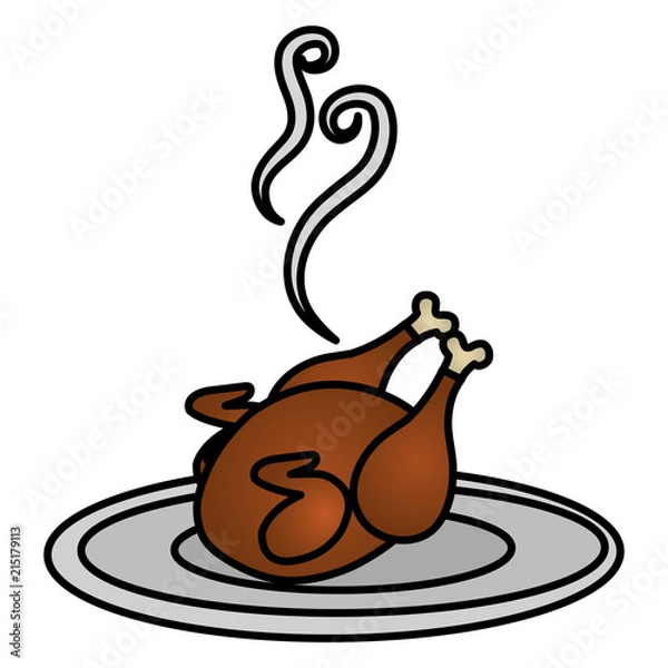 Fototapeta dish with delicious chicken meat